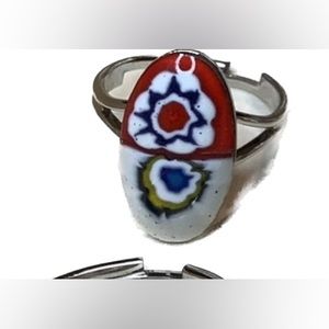 NEW Vintage cocktail ring Millefiori Adjustable